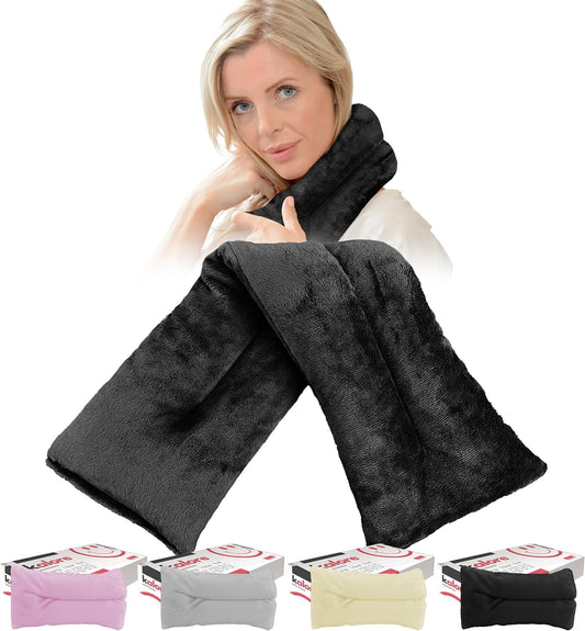 Microwavable Heating Pads for Winter Warmth, Back, Stomach & Head Comfort – Kalore Soft Cotton Tartan Neck Wrap – Even Heat Distribution Hot Compress Bag – Wheat Heat Pad XL – Unscented – Gray