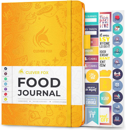 Clever Fox Food Journal for Women & Men, Weight Loss Tracker, Aquamarine