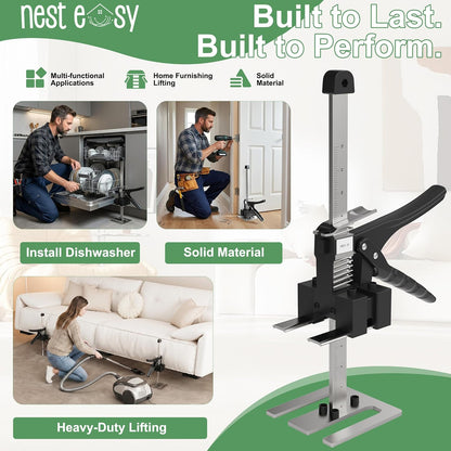 Furniture Jack 2 Pack Labor Saving Arm Jack 12IN Handle, 360 LBS Capacity | Labor-Saving Arm Jack Handle - Ideal for Cabinets, Doors, Windows & Furniture, Hand-Operated Construction Lift Solution Tools