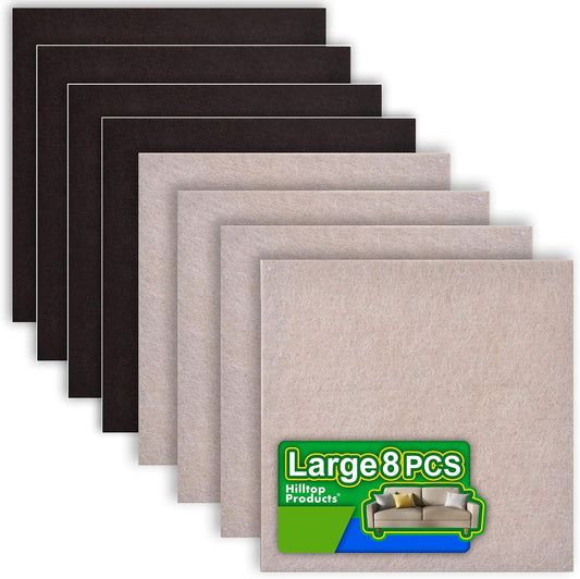 Furniture Felt Pads, 8 Pack, Self Adhesive, Cut to Any Size, 2 Colors | Floor protectors for hardwood, tile and laminate floors. Helps reduce scratches and noise on chairs, tables and more.