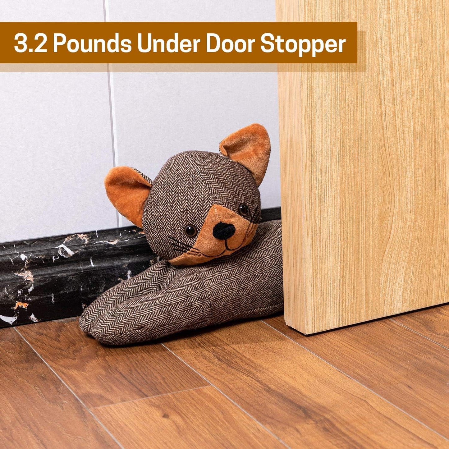 SWISSELITE 36 Inch Under Door Stopper, Decorative Door Noise Blocker | Weighted 3.2 Pounds Animal Air Draft Stopper Soundproof Energy Saver for Door & Window