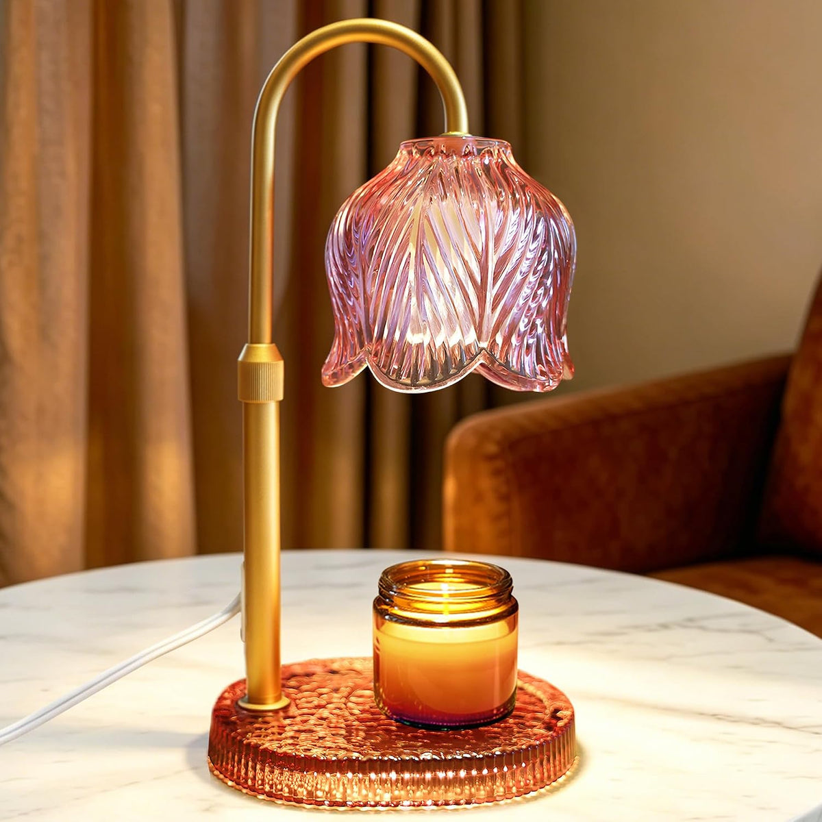 Candle Warmer Lamp with Timer and Dimmer, Adjustable Height Design