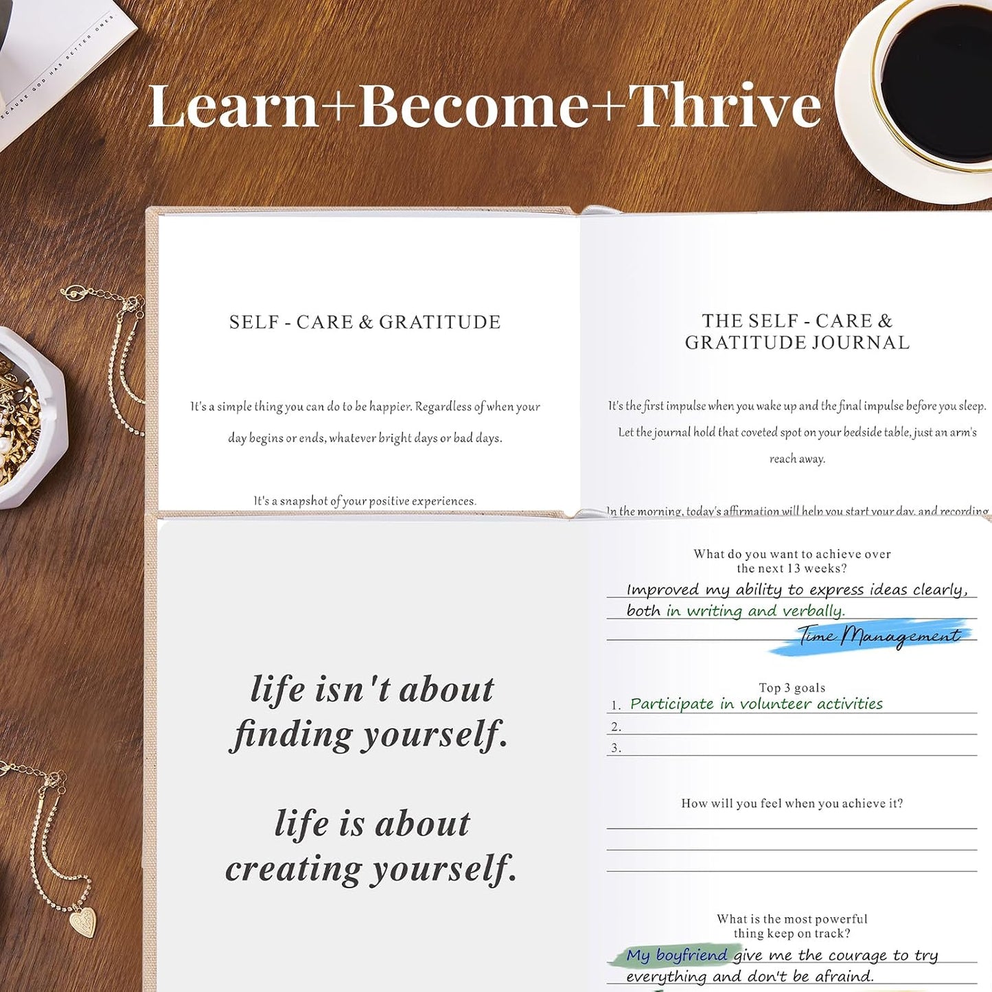 Self Care Guided Journal for Women，Gratitude Journal & ADHD Planner A5Beige | ADHD Planner, Mental Health & Anxiety Guided Journal for Women, Better Everyday