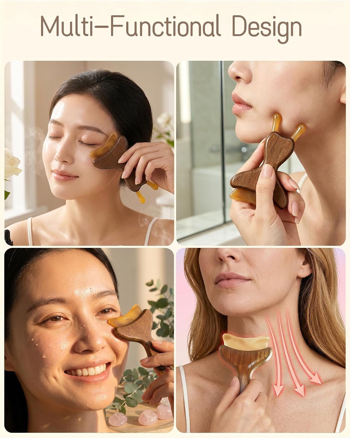 Eye Facial Massage Tool - Multi-Function Manual Massager for Face, Eye, Neck, and Jawline - Portable Gua Sha Tool for Home Salon Use - Ideal Gifts for Women