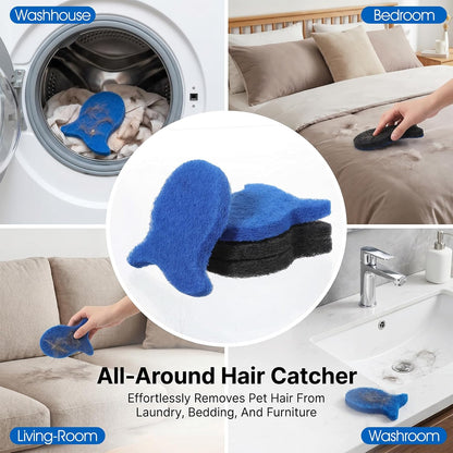 4 Pcs Pet Hair Remover for Laundry, Reusable Dog Cat Hair Catcher | Hair Catcher for Washer and Dryer, Effectively Removes Pet Fur Lint Dander from Clothes Bedding Eco-Friendly