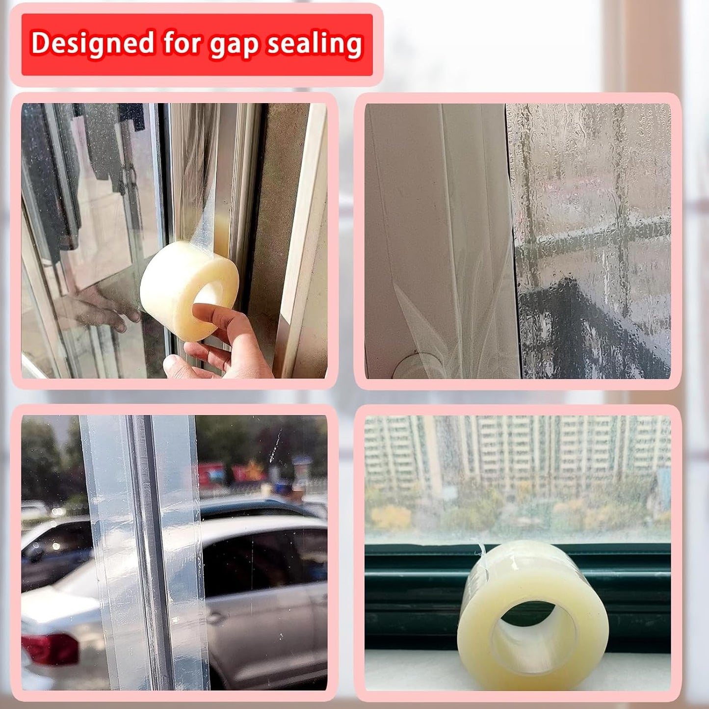 Window Sealing Tape, Window AC Insulation Tape, White 3 Inch x 65 FT | Waterproof Blocker for Cold Heat Air, Windproof, No Residue Strong adheisve