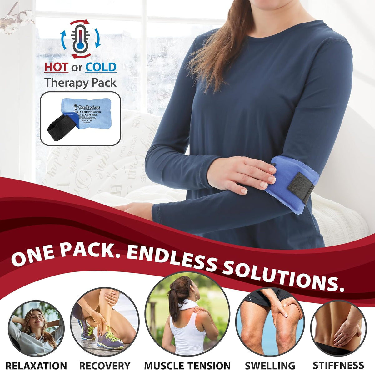 Reusable Hot & Cold Therapy Pack for Knee, Back, Shoulder & Ankle Pain (Cervical - 6 x 20 inch)