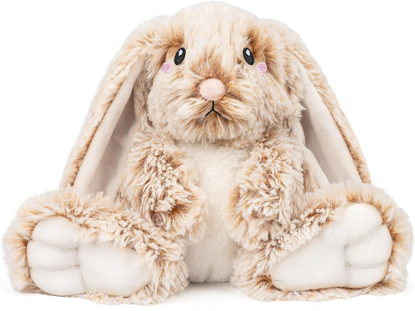 Bunny Microwavable & Weighted Stuffed Animals - 1.5 Lbs Unscented Heating Pad for Period Cramps Pain Relief and Anxiety, Cute Bunny Plush Toys Gifts for Women Girls Adults and Kids by Happy Fuel