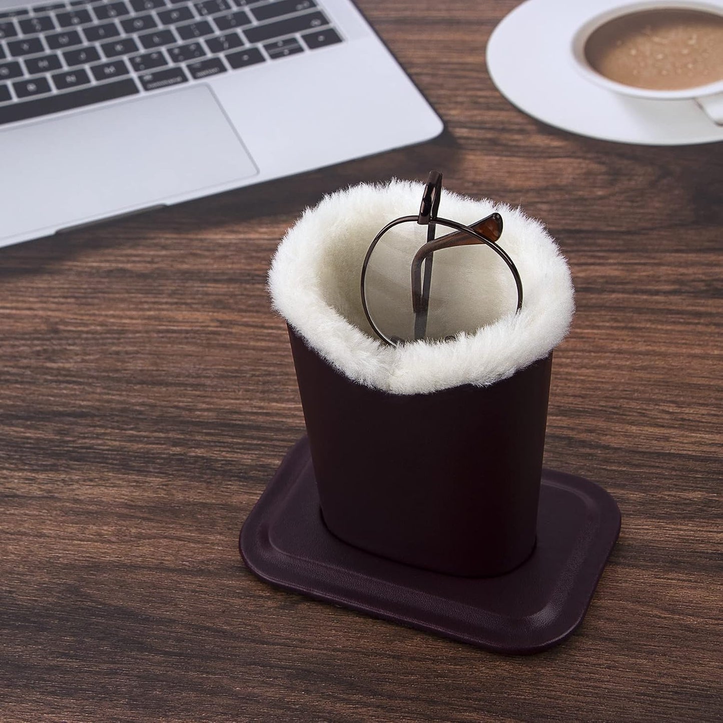 Plush Fluffy Lined Anti-scratch Eyeglasses Holder Protective Glasses Stand Case