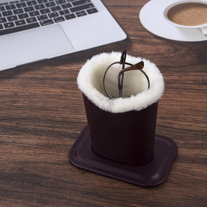 Plush Fluffy Lined Anti-scratch Eyeglasses Holder Protective Glasses Stand Case