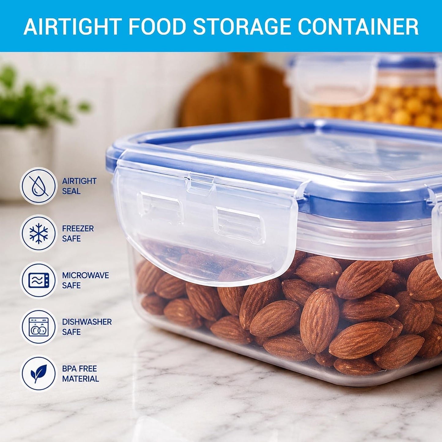LOCK & LOCK Rectangular Food Container, Tall, 9.6-Cup, 78-Fluid Ounces