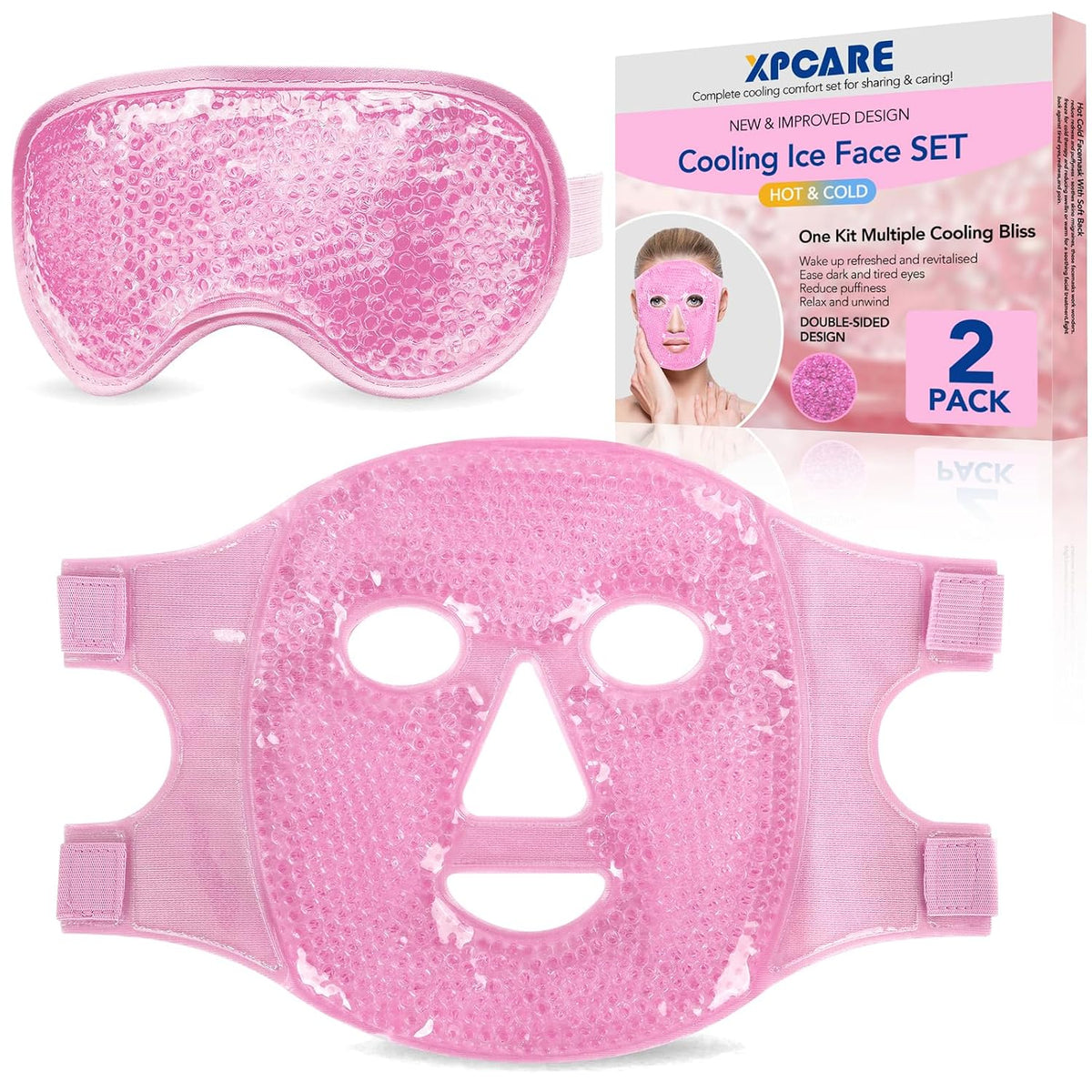 XPCARE Colding Ice Face Mask and Cooling Eye Mask for Puffy Eyes (Blue)