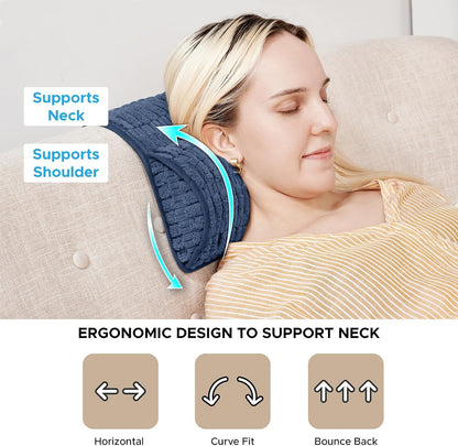 WdFour Headrest Memory Pillow, Support Cushions for Neck, Back or Foot for Sofas, Recliners, Office Chairs, Massage Chairs for Neck Pain Relief and Cervical Support(Khaki, 13" Wx2.7 D).
