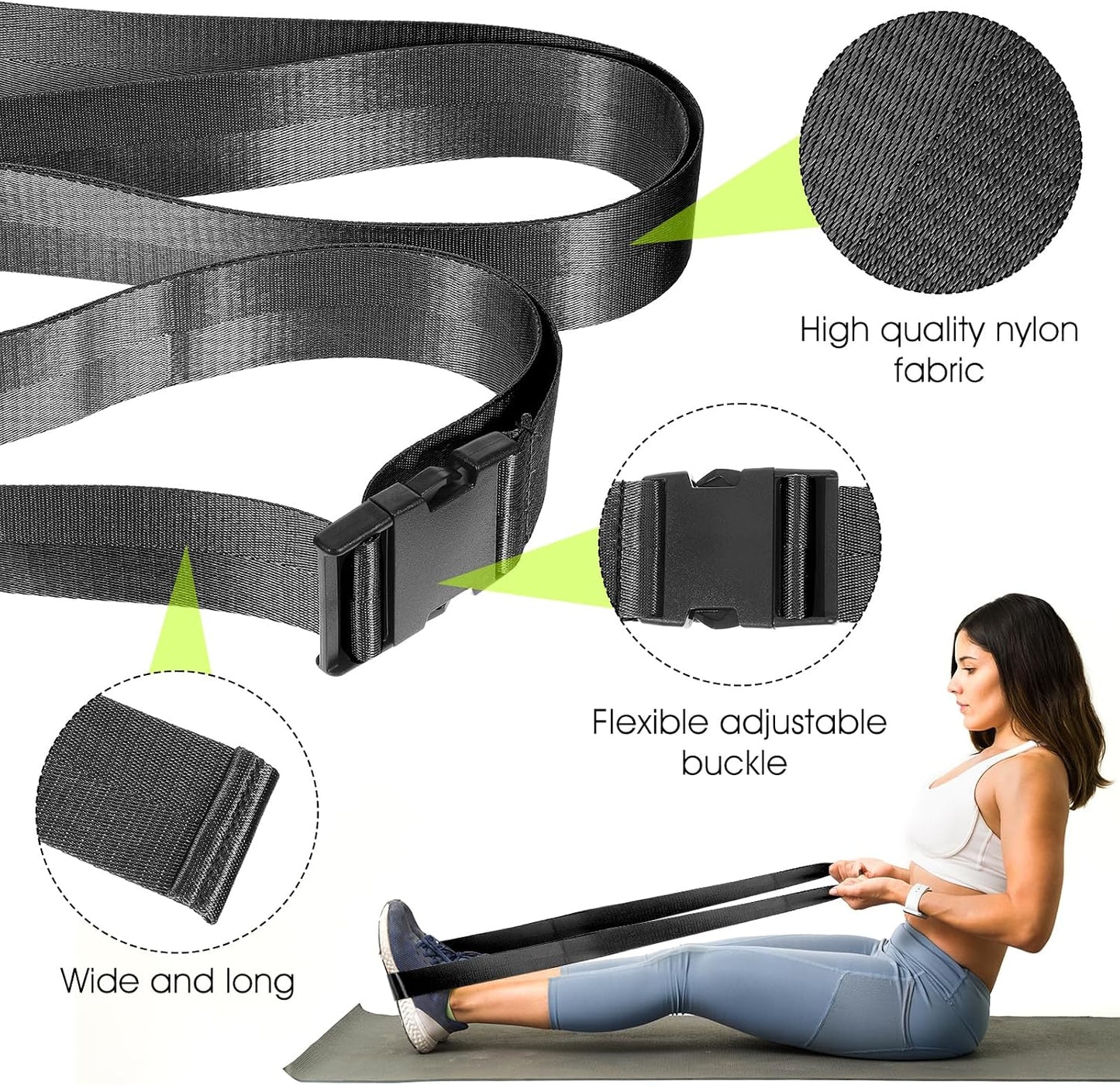 Physical Therapy Strap, Extremity Mobilization Belt, Manual Traction Strap, Adjustable Stretch Straps for Stretching Yoga Leg Shoulder Exercise