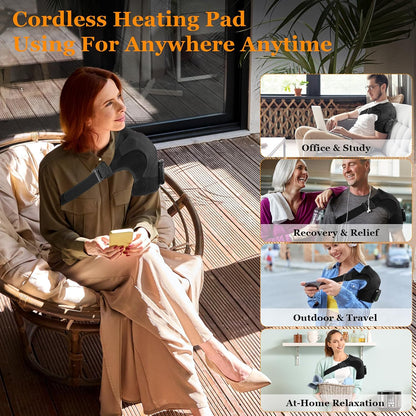 Shoulder Heating Pad with Massager,Rotator Cuff Shoulder Pain Relief,Black