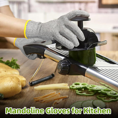 Schwer 2 Pairs ANSI A7 Cut Resistant Gloves, Mandoline Glove for Kitchen, Breathable & Comfortable, Food Grade Cutting Gloves for Meat Cutting, Fish Processing, Carving, and Shelling, PR1509, M