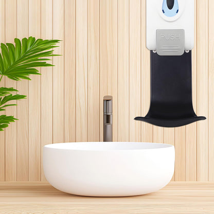Soap Dispenser Wall Mount Drip Tray, 2Pcs Black Plastic Wall Mount Soap Dispenser Detergent Drip Tray Catcher Prevent Dripping and Spraying