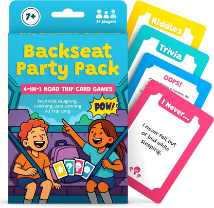 WELL BALANCED Road Trip Games for Kids Travel Essentials, Trivia, Riddles, Car Activities Must Haves for Ages 7+