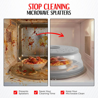 Silicone Microwave Splatter Cover Dishwasher Safe - Pack of 2 Microwave Cover for food- Space Sving design 10.5 Inch BPA Free