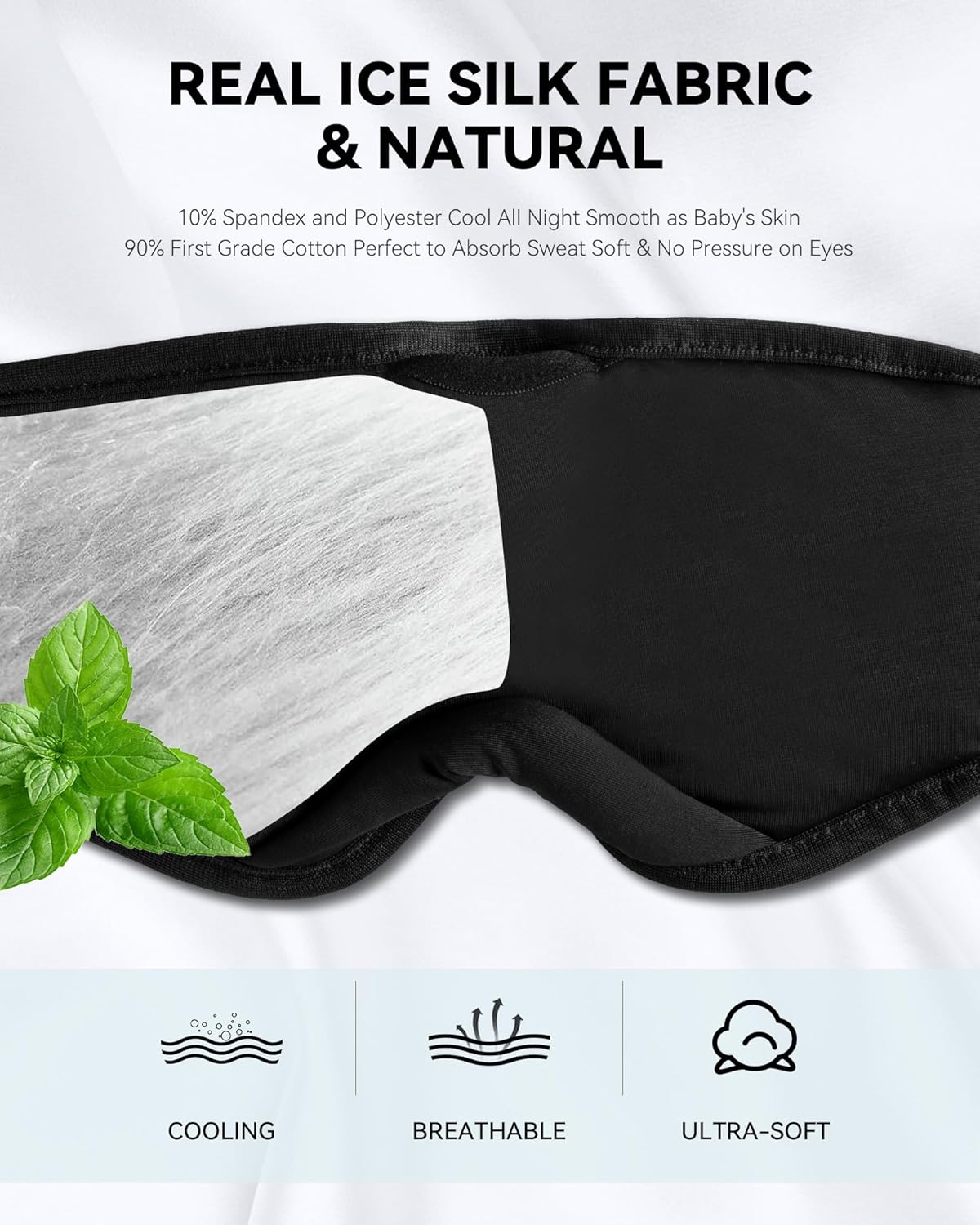 MUSICOZY Sleep Headphones Breathable Bluetooth 5.4 Headband 3D Sleeping Headphones, Wireless Eye Mask Earbuds Earphones for Side Sleeper Office Air Travel Cool Tech Gadgets Unique Gifts
