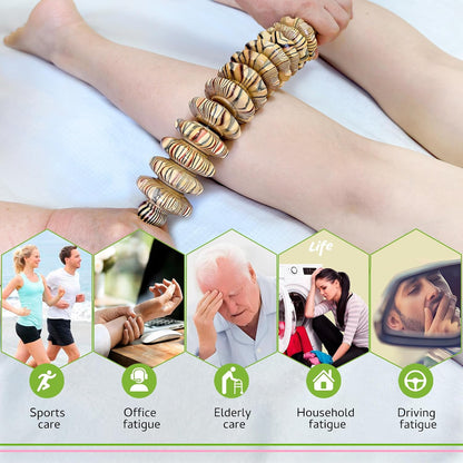 Manual Wood Therapy Massage Stick, Wooden Cellulite Muscle Roller for Legs | Body Sculpting, Lymphatic Drainage Massager, Wooden Massage Tools for Trigger Points Relief, Sore Muscle Recovery