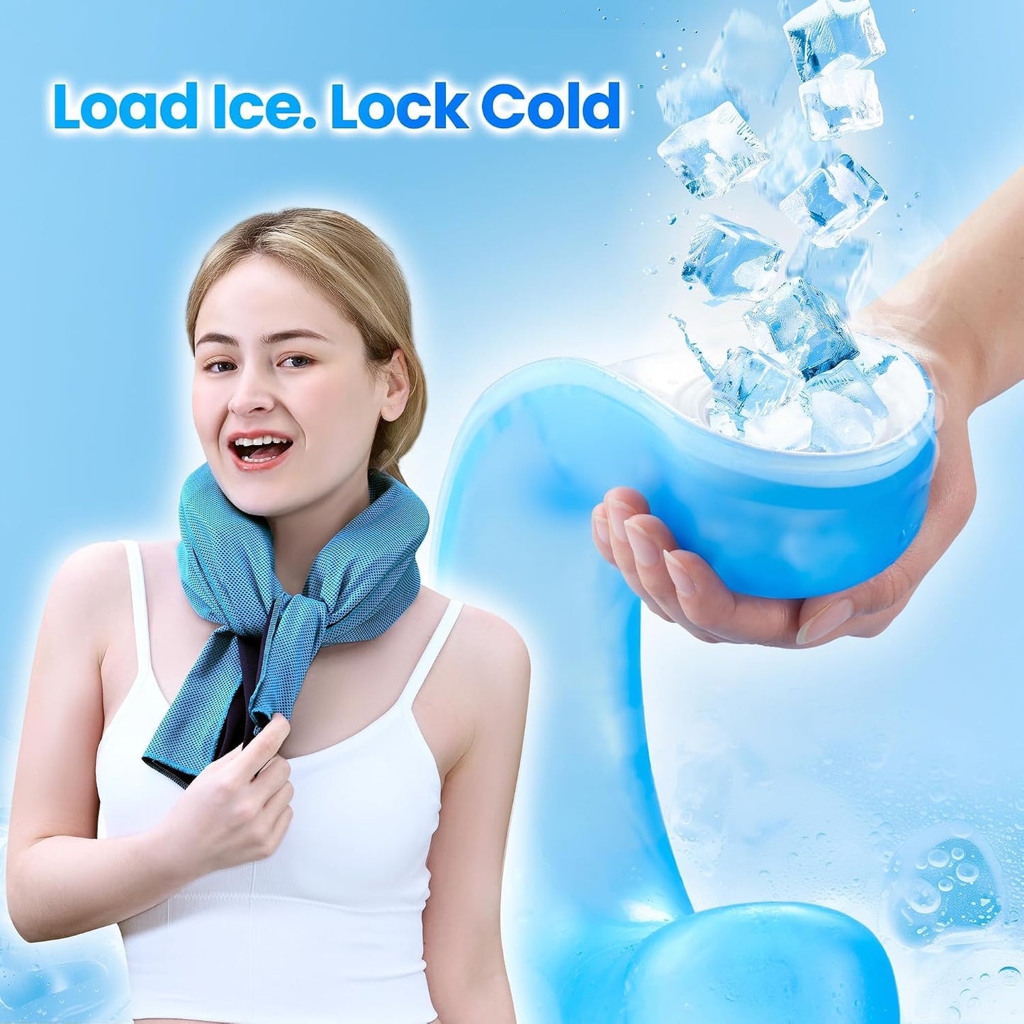 samply Reusable Ice Packs for Neck, Neck Ice Pack Wrap, Dove Gray | Wearable design cools the neck and shoulders in hot weather. Reusable gel pack is ideal for commuting, work and outdoor use.