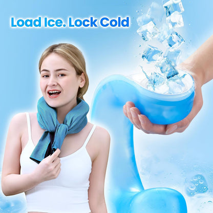 samply Reusable Ice Packs for Neck, Neck Ice Pack Wrap, Dove Gray | Wearable design cools the neck and shoulders in hot weather. Reusable gel pack is ideal for commuting, work and outdoor use.