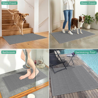 WochiTV Non Slip Drainage Mats PVC Pool Floor Mat 0.23'' Thick Outdoor Indoor Parking Space Mat for Bathroom Garage Basement Backyard Commercial Kitchen 3x16.6Ft