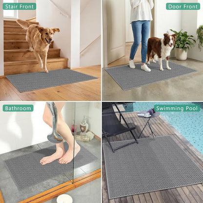 WochiTV Non Slip Drainage Mats PVC Pool Floor Mat 0.23'' Thick Outdoor Indoor Parking Space Mat for Bathroom Garage Basement Backyard Commercial Kitchen 3x16.6Ft