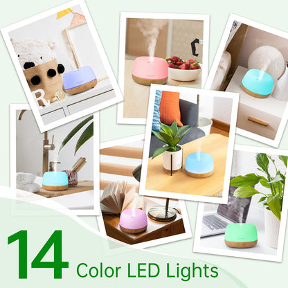 ASAKUKI Essential Oil Diffuser for Home, 500ML Aromatherapy Diffuser Humidifier with Remote Control, 7 Color LED Lights, Quiet Cool Mist Diffuser for Bedroom, Living Room, Office (White)