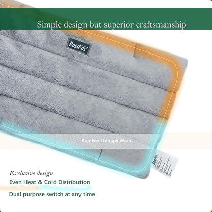 Romfox Microwavable Heating Pad for Pain Relief, Moist Heat for Cramps, Muscles, Joints, Back, Neck and Shoulders, Heat Compress Pillow, for Both Hot and Cold Therapy (11.8 * 5.9 Unscented)