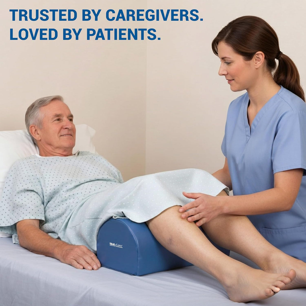 Skil-Care Knee Elevator Posture Pillow, Large Half-Round Bolster, 17" x 8"