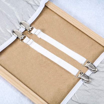 Boao 12 Pcs Bedsheet Strap Elastic Clip, White, 4-8 Inch Length