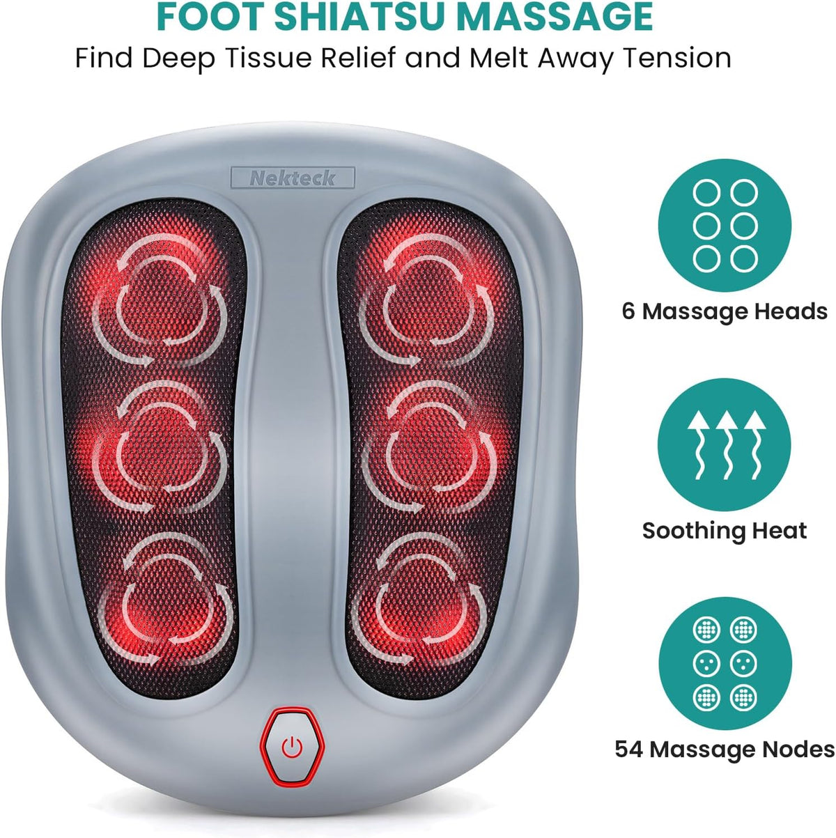 Nekteck Foot Massager with Heat, HSA Eligible FSA Massage Tools Gifts