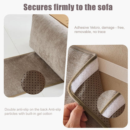 Chenille Neck Pillow for Sofa - Adjustable Headrest, Non-Slip Neck Support Cushion for Pain Relief, Comfortable Chair Pillow, Gray