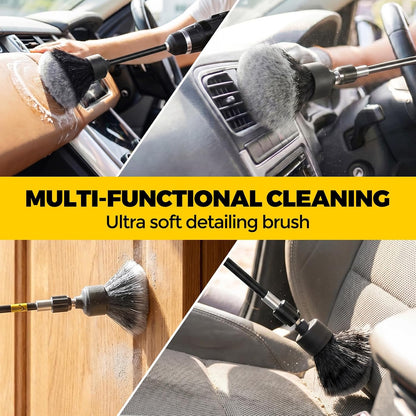 Holikme 20 Pack Drill Brush Set with Soft Detail Brush and Cleaning Cloth | 1 Extension Rod, 1/4-Inch Quick-Change Shaft,Power Scrubber Cleaning Kit for Tile, Floors, Grout, Tub, Car Detailing
