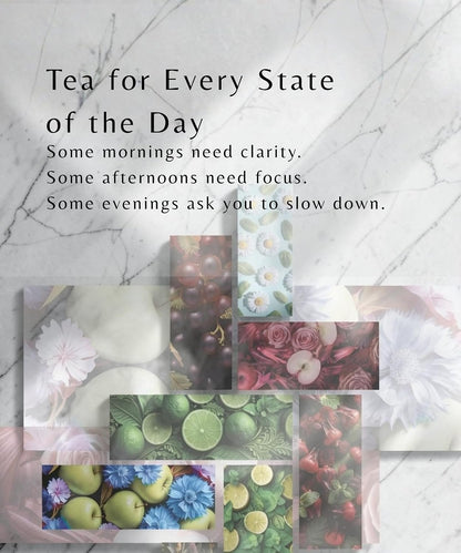 EZR LEAF Soft Wellness-Pura Caffeine-Free Herbal Tea Collection, 22ct Pyramid Tea Bags, Floral & Fruit Tea Gift Set with Lemon Verbena, Chamomile Mint, Dreamland & Roselle, Bedtime Tea Variety Gift Set, Premium Pyramid Tea Bags, Herbal Tea Gift Set