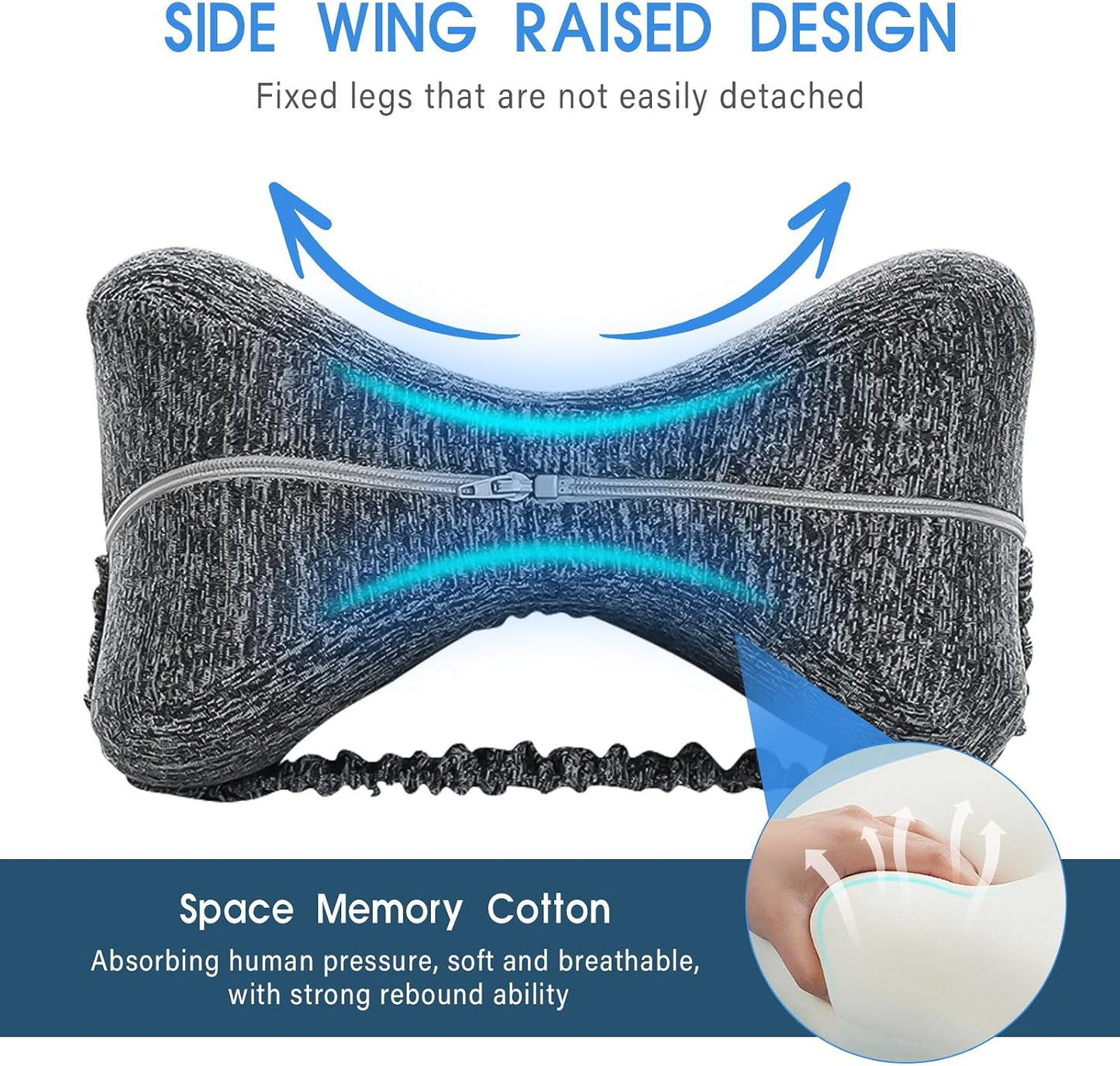 Memory Foam Knee Pillow for Side Sleepers – Orthopedic Leg & Hip Alignment Cushion, Spine Support Pillow for Back, Shoulder & Pressure Relief