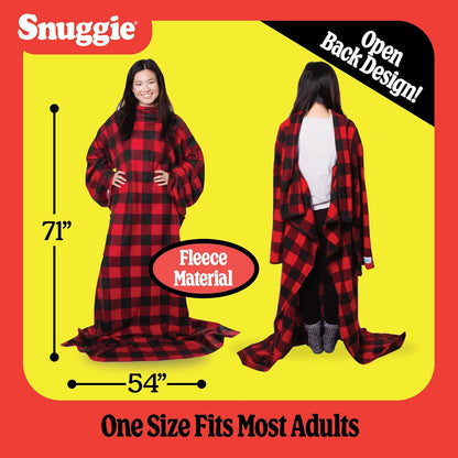 Snuggie The Original Wearable Blanket With Sleeves & Pockets | Cozy Oversized Throw for Adult Men & Women | One Size, 71x54