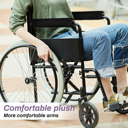Psyqtsuary 2 Pcs Wheelchair Armrest Pads Covers, Non-Slip Widened Self Adhesive Armrest Strips, Washable Comfortable and Protective for wheelchairs Office Chairs armchairs