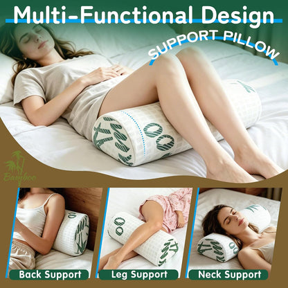 Asatdd Half Moon Bolster for Lower Back Support, Leg, Knee,Back Sleeping, 7.8”x 20.4”x 4.8”