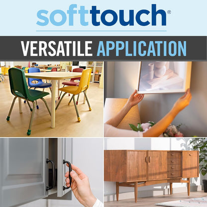 SoftTouch 3/8" Round Mini Self-Stick Furniture Slider Felt Pads for Hard Surfaces, Noise-Reducing Adhesive Furniture Moving Pads for Beds, Sofas, Dressers, 84-Count, Brown