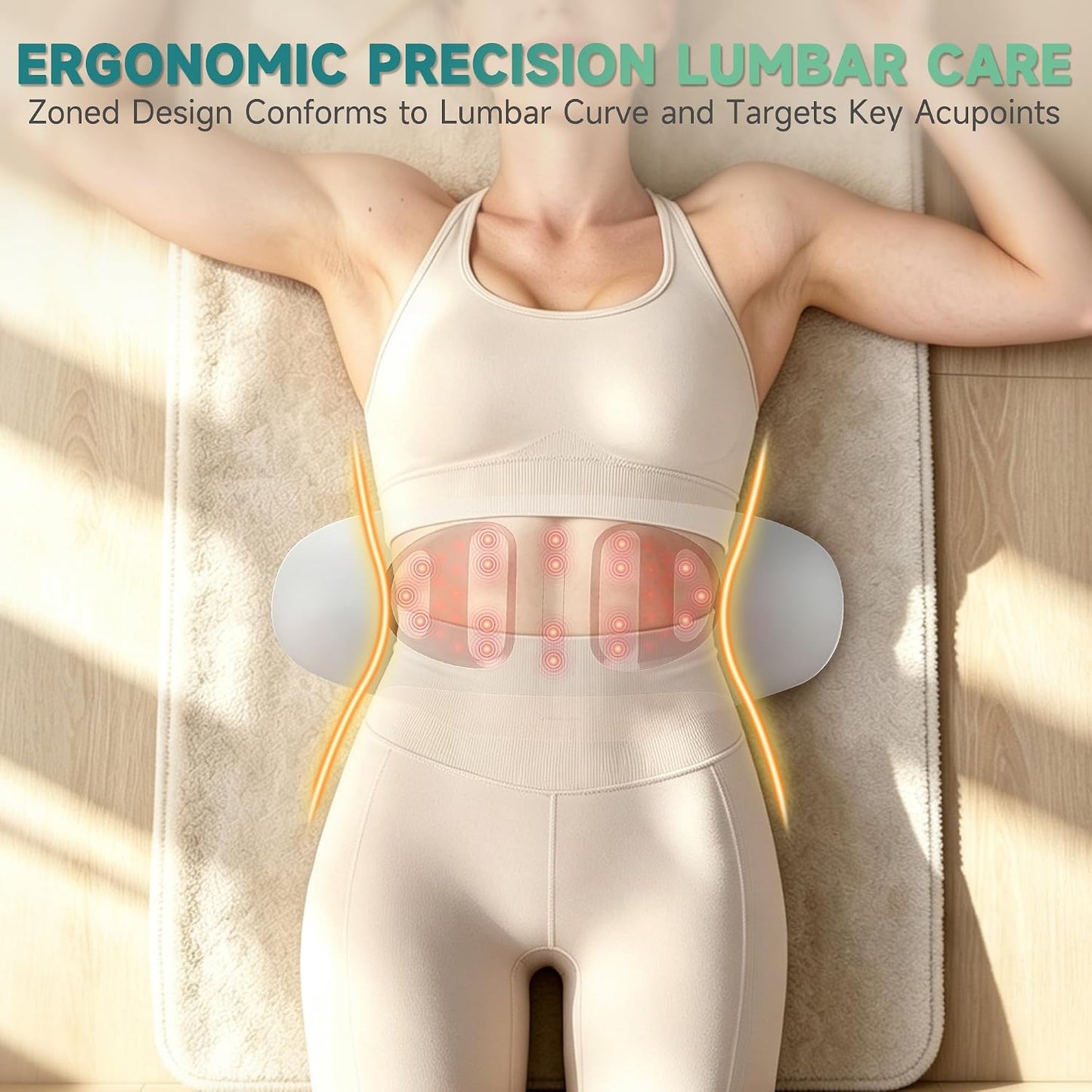 4in1 Electric Lumbar Traction Device, Back Massager for Muscle Pain Relief | 3-Level Heat, 8-Mode Electrotherapy, Vibration, Dynamic Airbag Traction, Auto Shut-Off, Home & Office Use, Muscle Relaxation