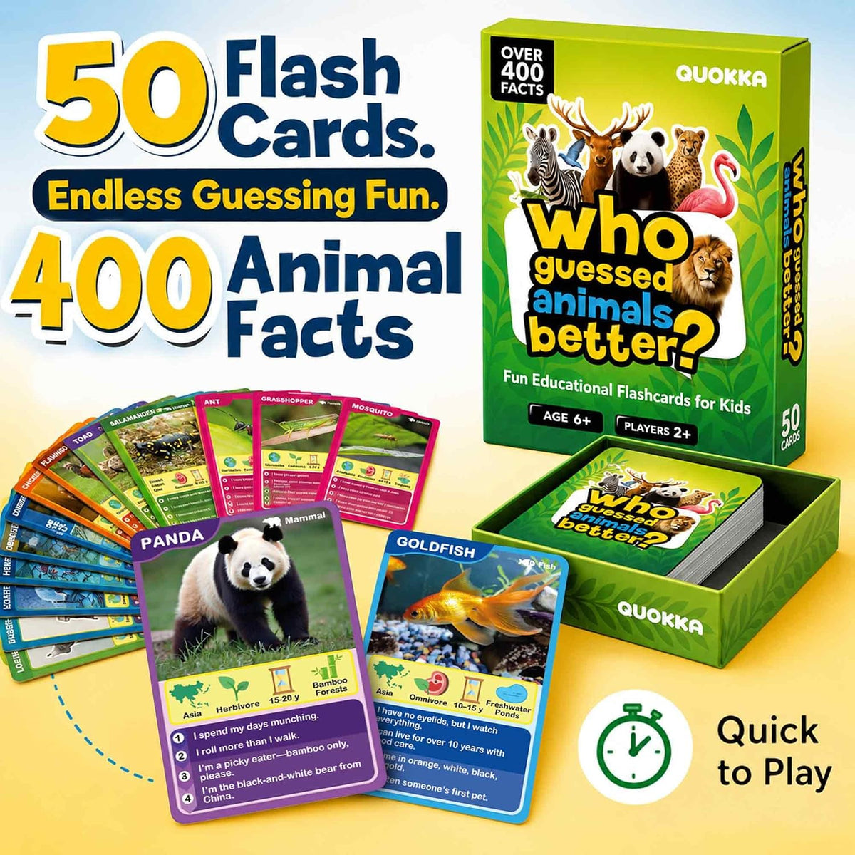 Who Guess It Better Countries - Geography Learning Card Set, 50 Cards