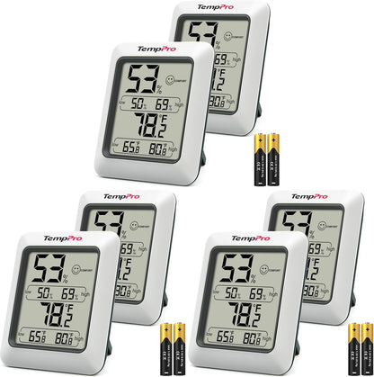 TempPro TP50 Digital Hygrometer Indoor Thermometer Room Thermometer | Humidity Meter Humidity Gauge with Temperature Humidity Monitor for House Office Celler Greenhouse RV (Previously ThermoPro)