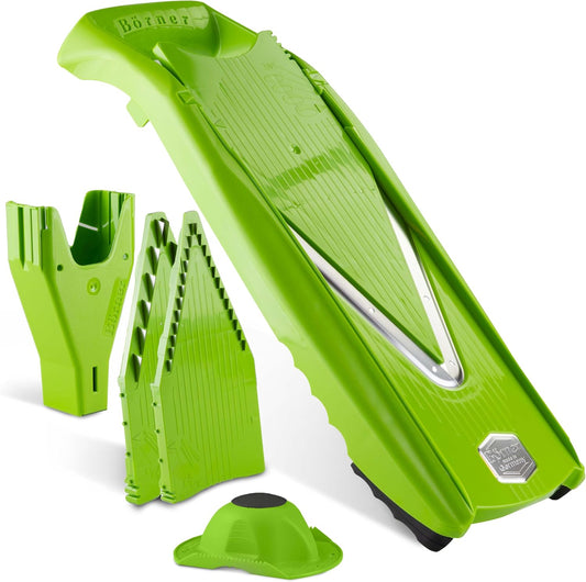 Mandoline Food Slicer Börner V5 (Starter Set) by Reston Lloyd • V-Slicer with Food Holder • Made in Germany • Fruit & Vegetable Chopper • Multiple Settings • Color: Red