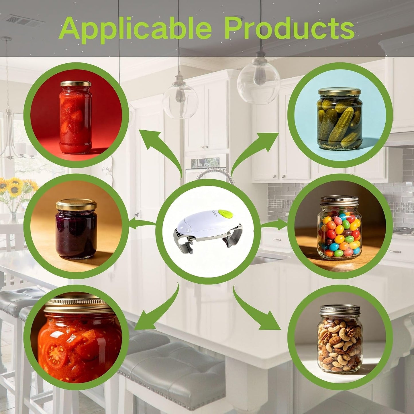 Electric Jar Opener, GotomRich Higher Torque Hands-Free Automatic Lid Opener for Seniors with Arthritis, One-Touch Battery Operated Jar & Bottle Opener Fits Most Jar Sizes (1.2"-3.5") for Weak Hands
