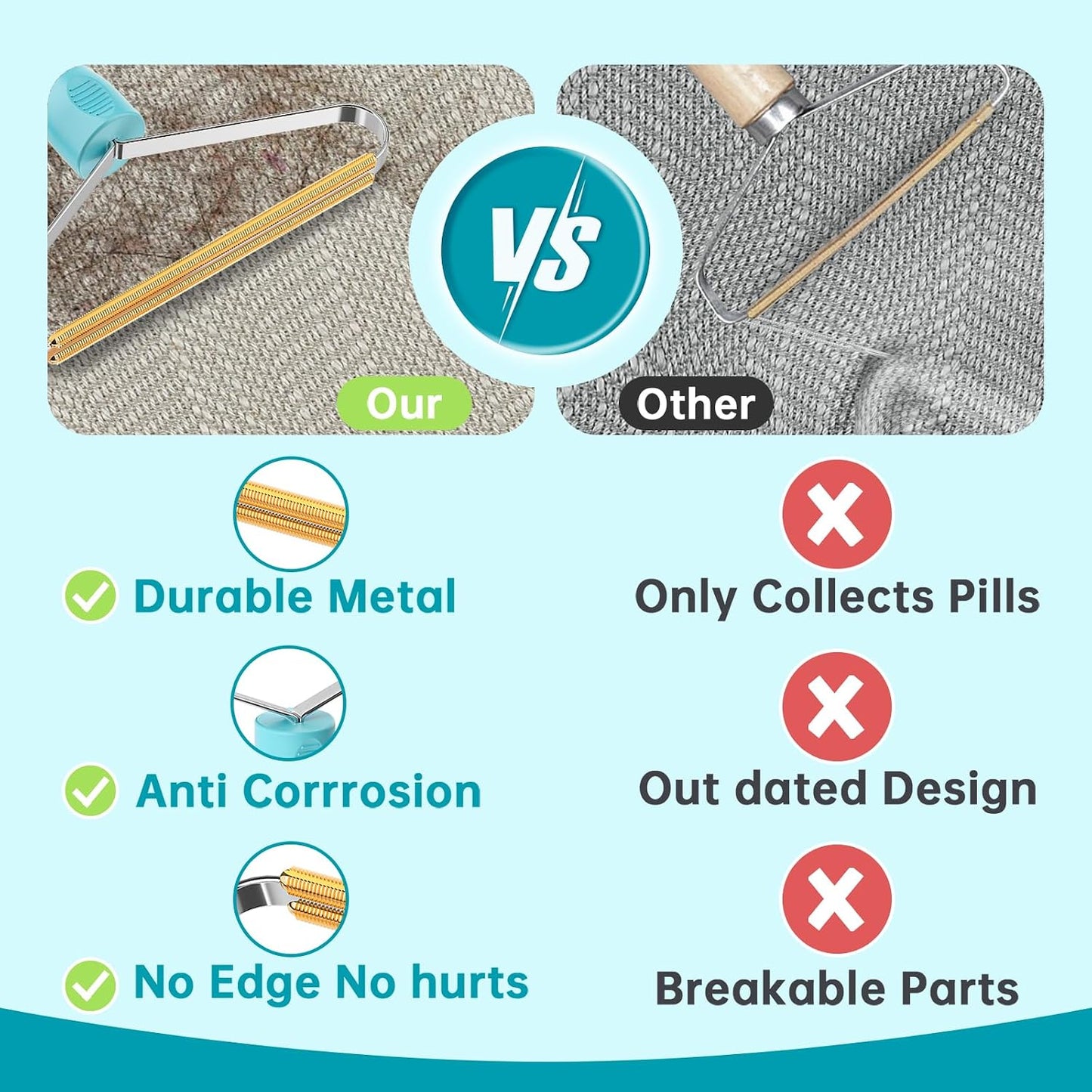 Pet Hair Remover, Dog and Cat Hair Remover, Carpet Rake, Carpet Scraper | Pet Hair Removal Tool, Carpet Rake for Pet Hair Removal, Pile Brush, Carpet, Car Cushions, Sofa, Pet Bed, Furniture, Rug