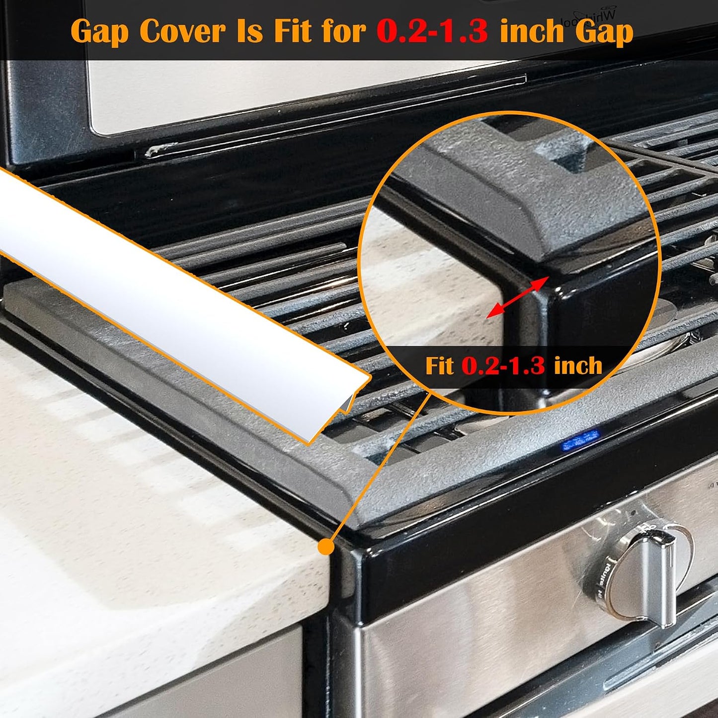 Silicone Stove Counter Gap Cover - 25 Inch Gap Filler 2 Pack Black | Long gap filler seals spills between kitchen appliances Stovetop oven countertop; stove gap cover, gas stove side gap covers