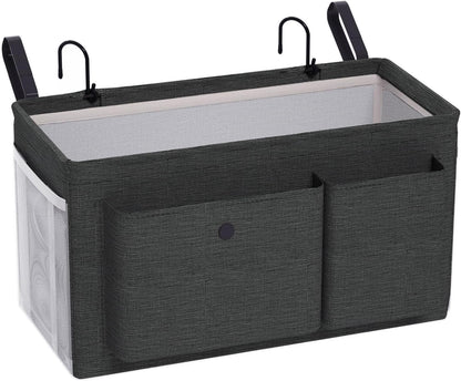 Bedside Caddy Bedside Storage Hanging Organizer for Bunk Dorm Bed Rail | Bed Caddy with Hooks, Top Bunks and Dorm Essentials for Water, Tissues, Tablets, Books, Phones, Remotes and Other Necessories
